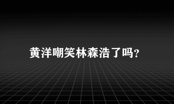 黄洋嘲笑林森浩了吗？