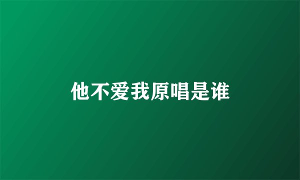 他不爱我原唱是谁