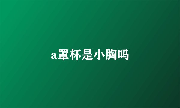 a罩杯是小胸吗