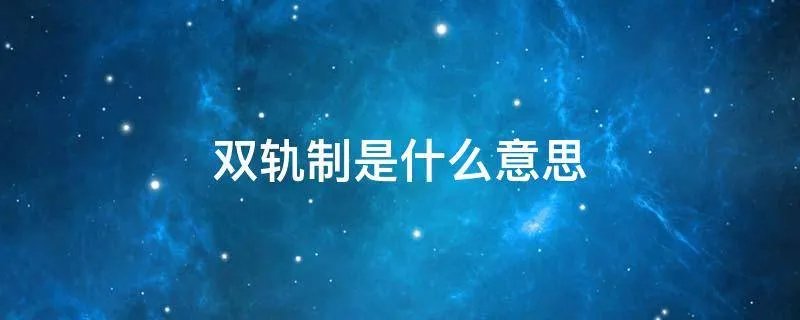 双轨制是什么意思