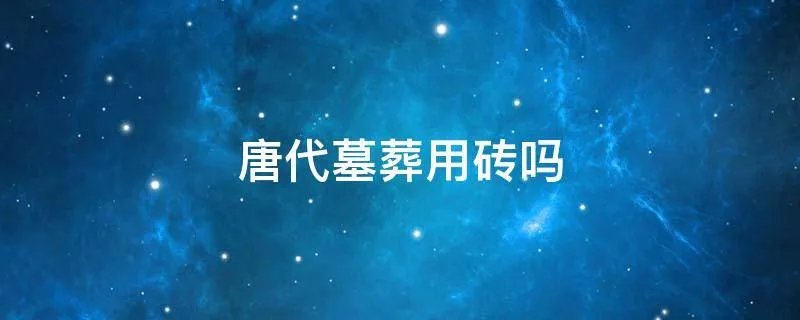 唐代墓葬用砖吗