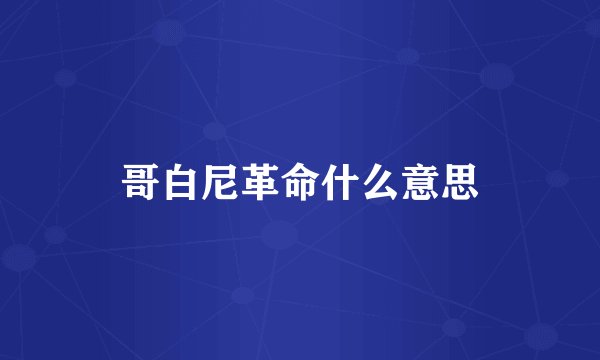 哥白尼革命什么意思