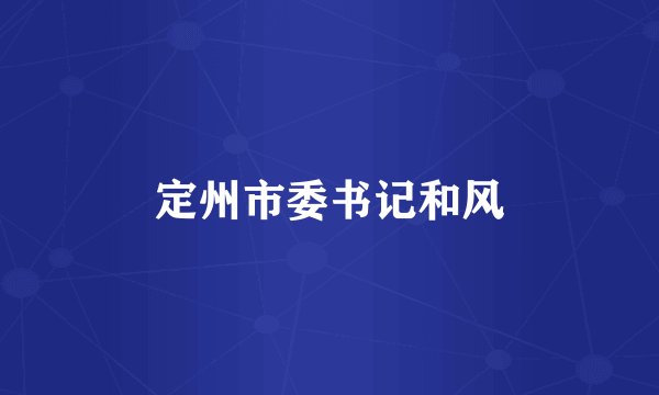 定州市委书记和风