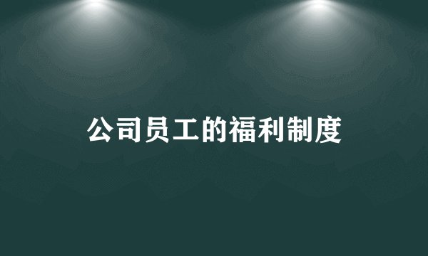 公司员工的福利制度