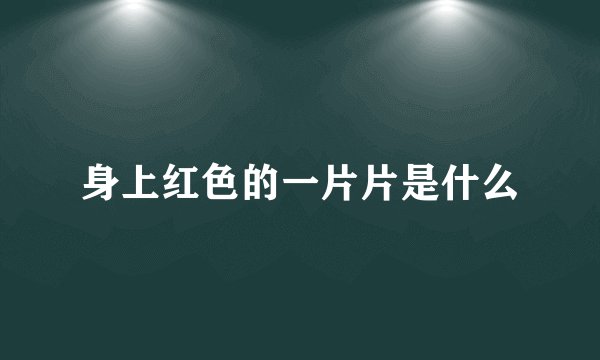 身上红色的一片片是什么