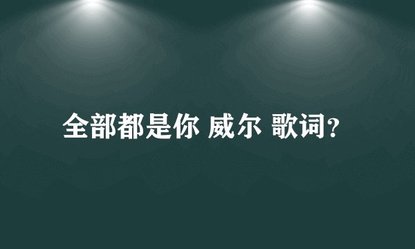 全部都是你 威尔 歌词？