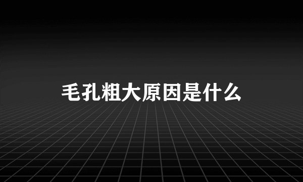 毛孔粗大原因是什么