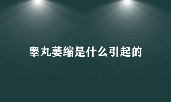 睾丸萎缩是什么引起的