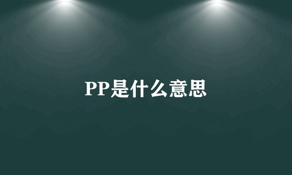 PP是什么意思