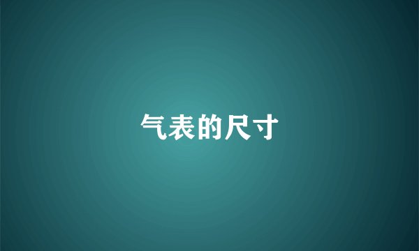 气表的尺寸