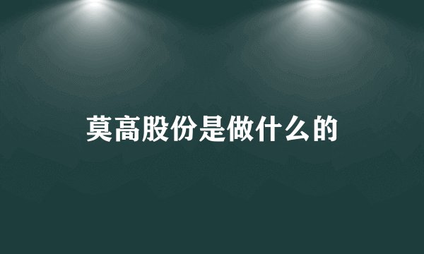 莫高股份是做什么的