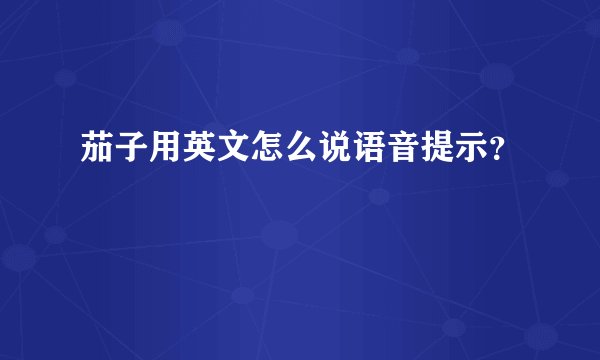 茄子用英文怎么说语音提示？