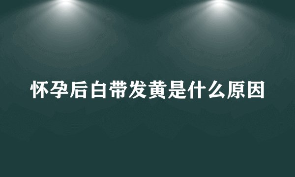 怀孕后白带发黄是什么原因