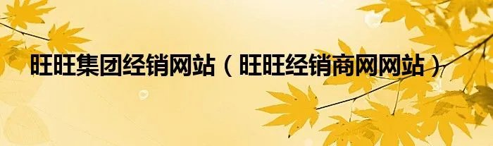 旺旺集团经销网站（旺旺经销商网网站）