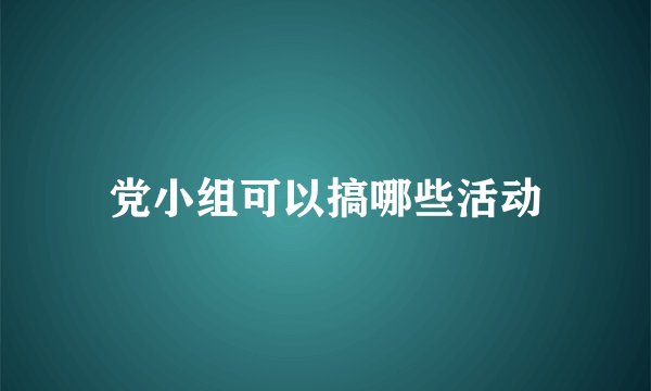 党小组可以搞哪些活动