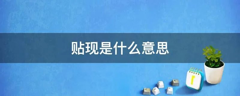 贴现是什么意思