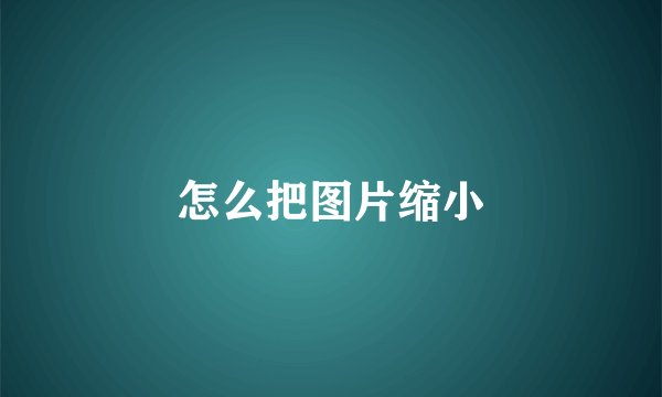 怎么把图片缩小