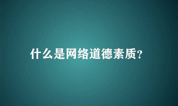 什么是网络道德素质?