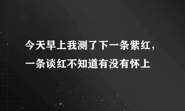 今天早上我测了下一条紫红，一条谈红不知道有没有怀上