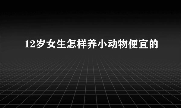 12岁女生怎样养小动物便宜的