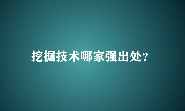 挖掘技术哪家强出处？