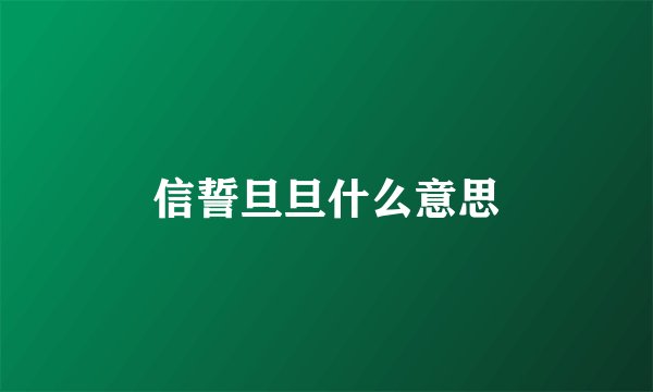 信誓旦旦什么意思
