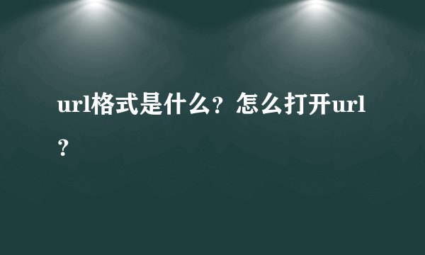 url格式是什么？怎么打开url？