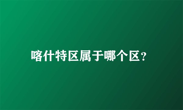 喀什特区属于哪个区？