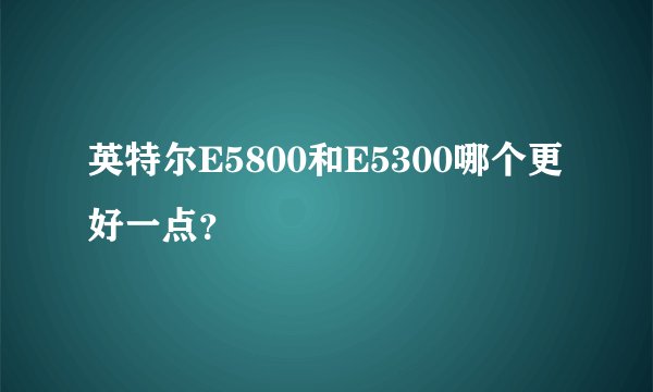 英特尔E5800和E5300哪个更好一点?