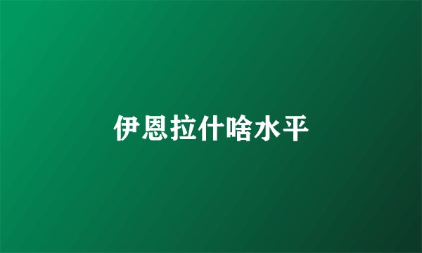 伊恩拉什啥水平