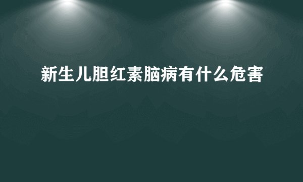 新生儿胆红素脑病有什么危害