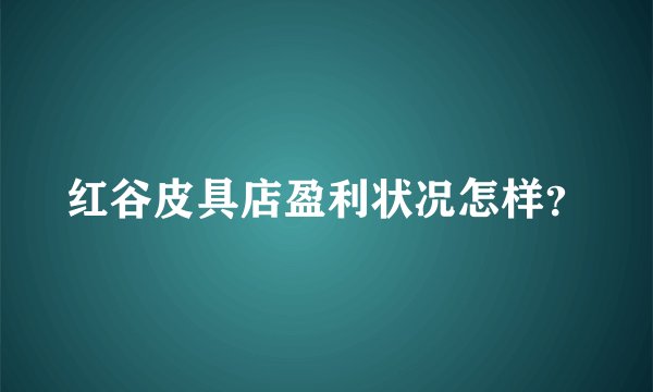 红谷皮具店盈利状况怎样？