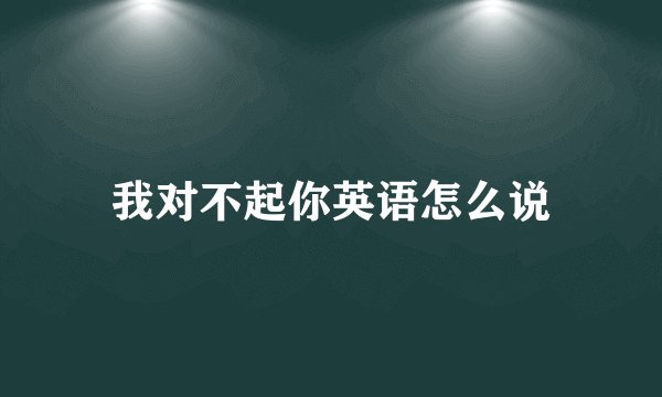 我对不起你英语怎么说