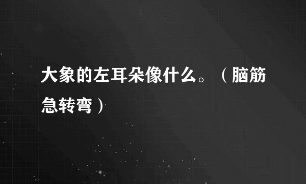 大象的左耳朵像什么。（脑筋急转弯）