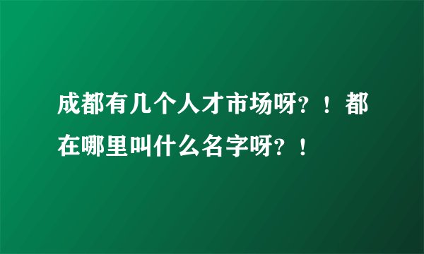 成都有几个人才市场呀？！都在哪里叫什么名字呀？！