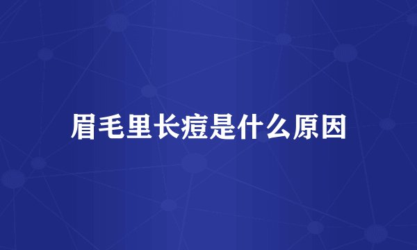 眉毛里长痘是什么原因