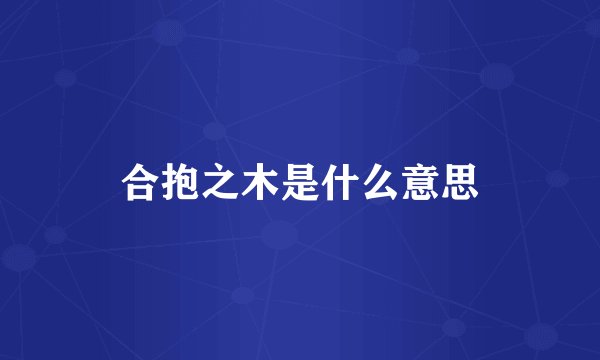 合抱之木是什么意思
