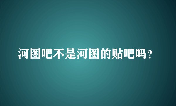河图吧不是河图的贴吧吗？