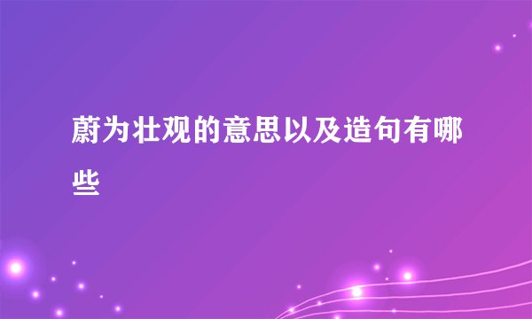 蔚为壮观的意思以及造句有哪些