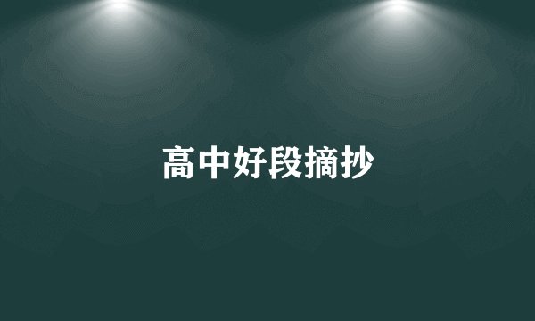 高中好段摘抄