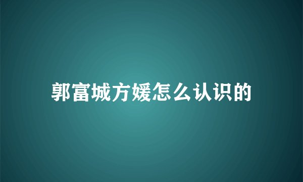 郭富城方媛怎么认识的