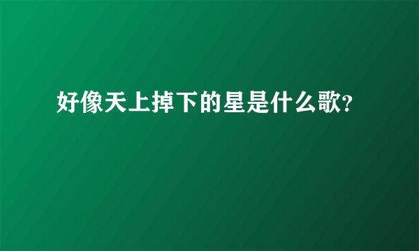 好像天上掉下的星是什么歌？