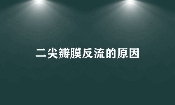 二尖瓣膜反流的原因