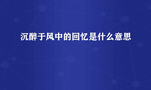 沉醉于风中的回忆是什么意思