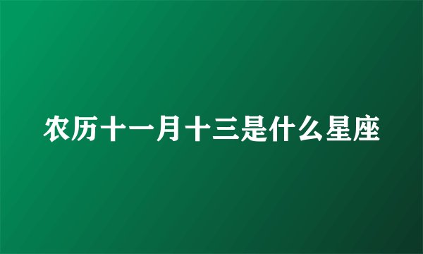 农历十一月十三是什么星座