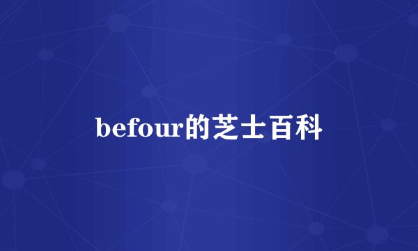 befour的芝士百科