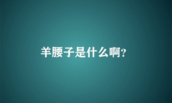 羊腰子是什么啊?