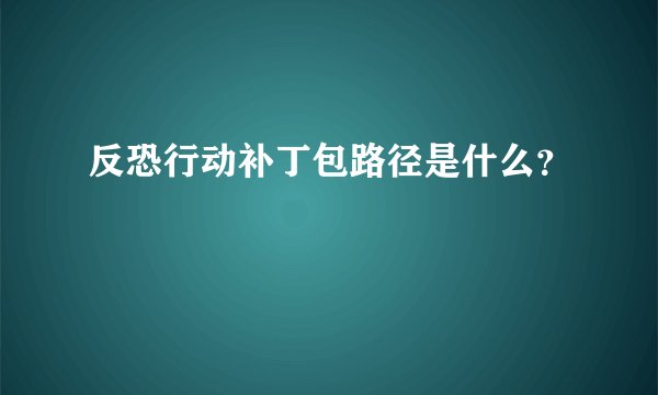 反恐行动补丁包路径是什么?