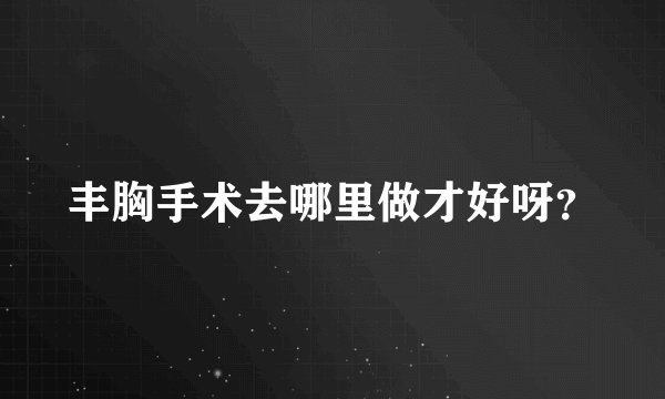 丰胸手术去哪里做才好呀？