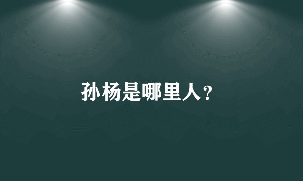孙杨是哪里人?